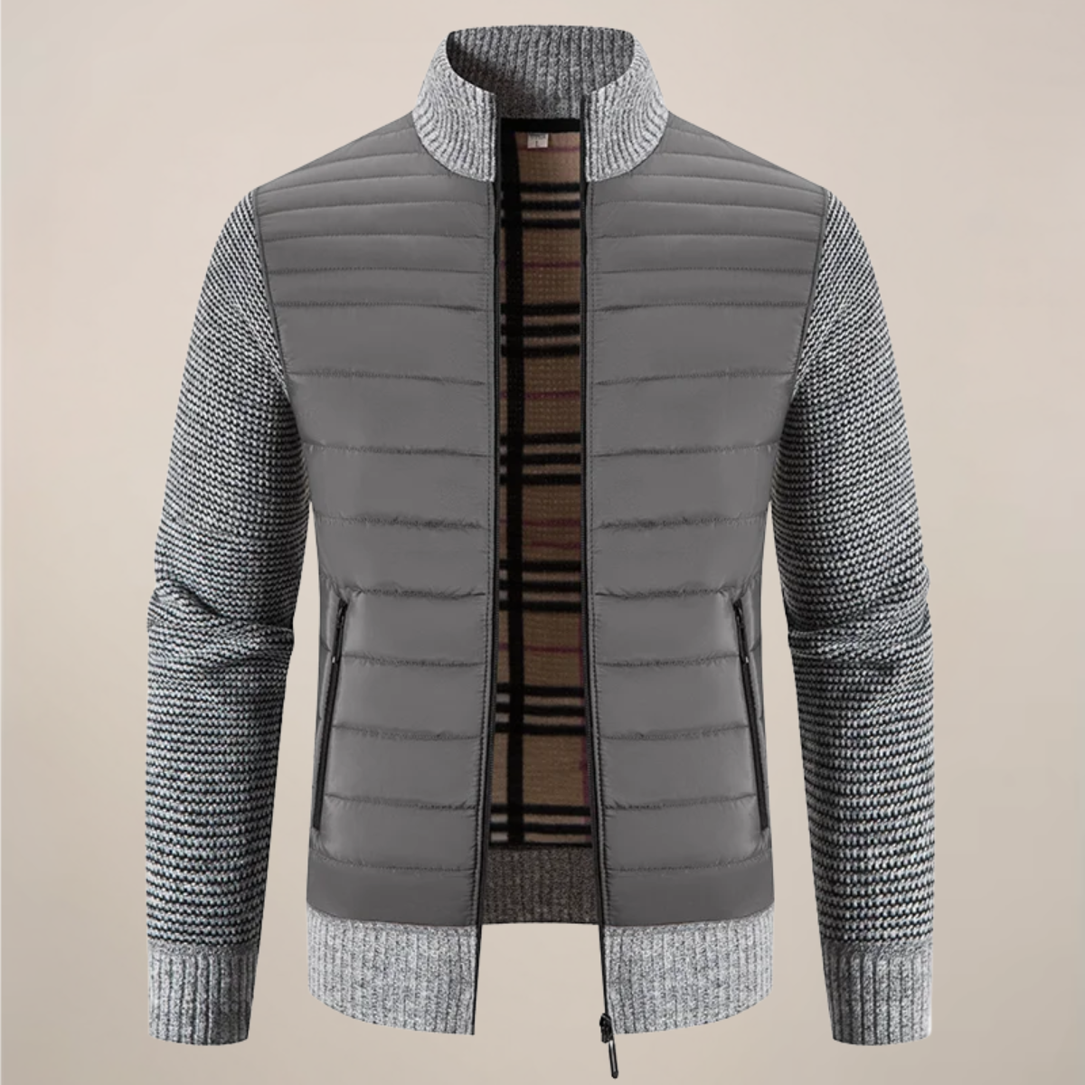 Men's Hybrid Fleece Jacket – Cozy Knit Design for Modern Style