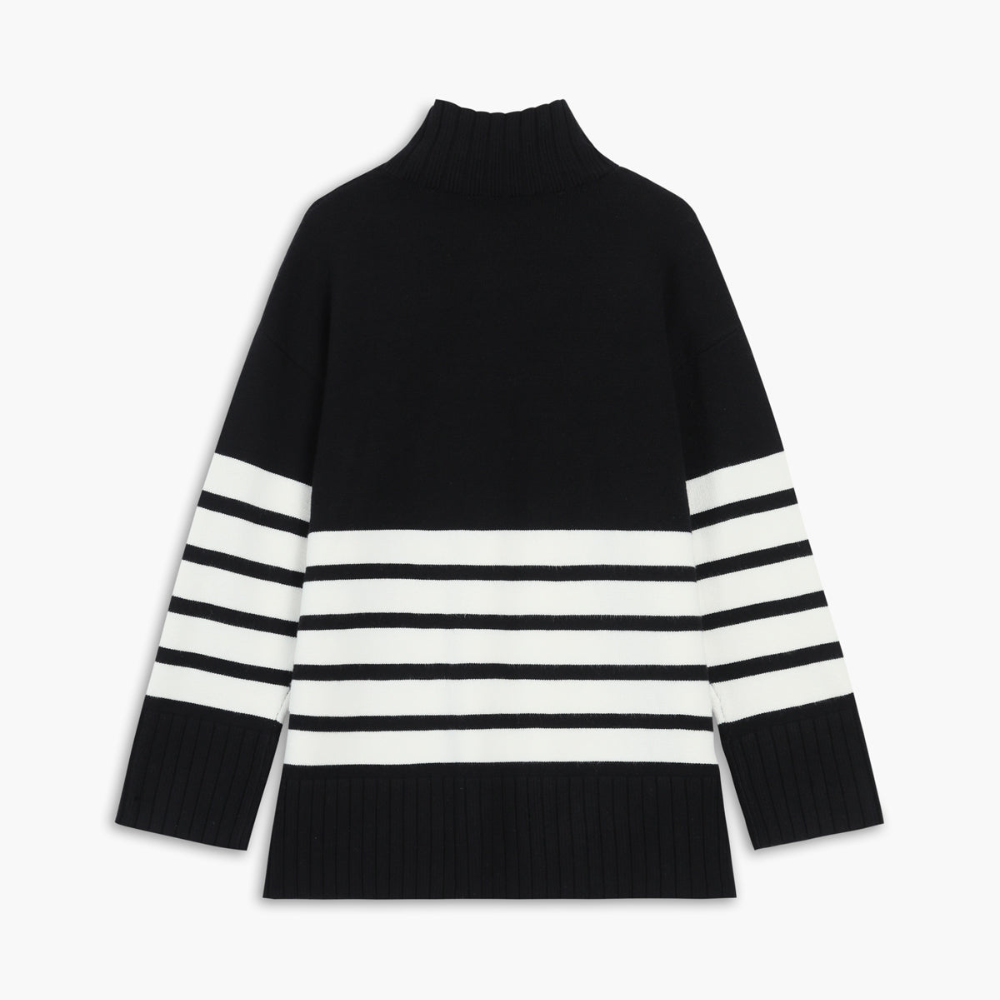 Women's Turtleneck Striped Sweatshirt | Ideal for Casual Days