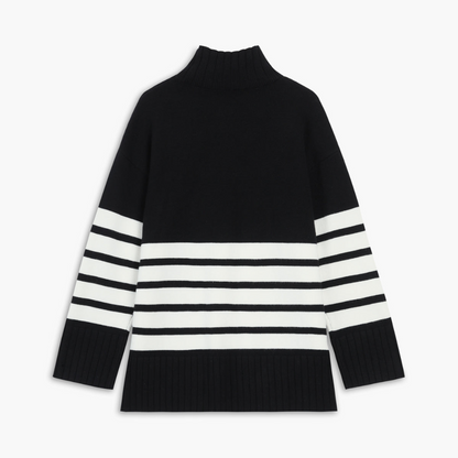 Women's Turtleneck Striped Sweatshirt | Ideal for Casual Days