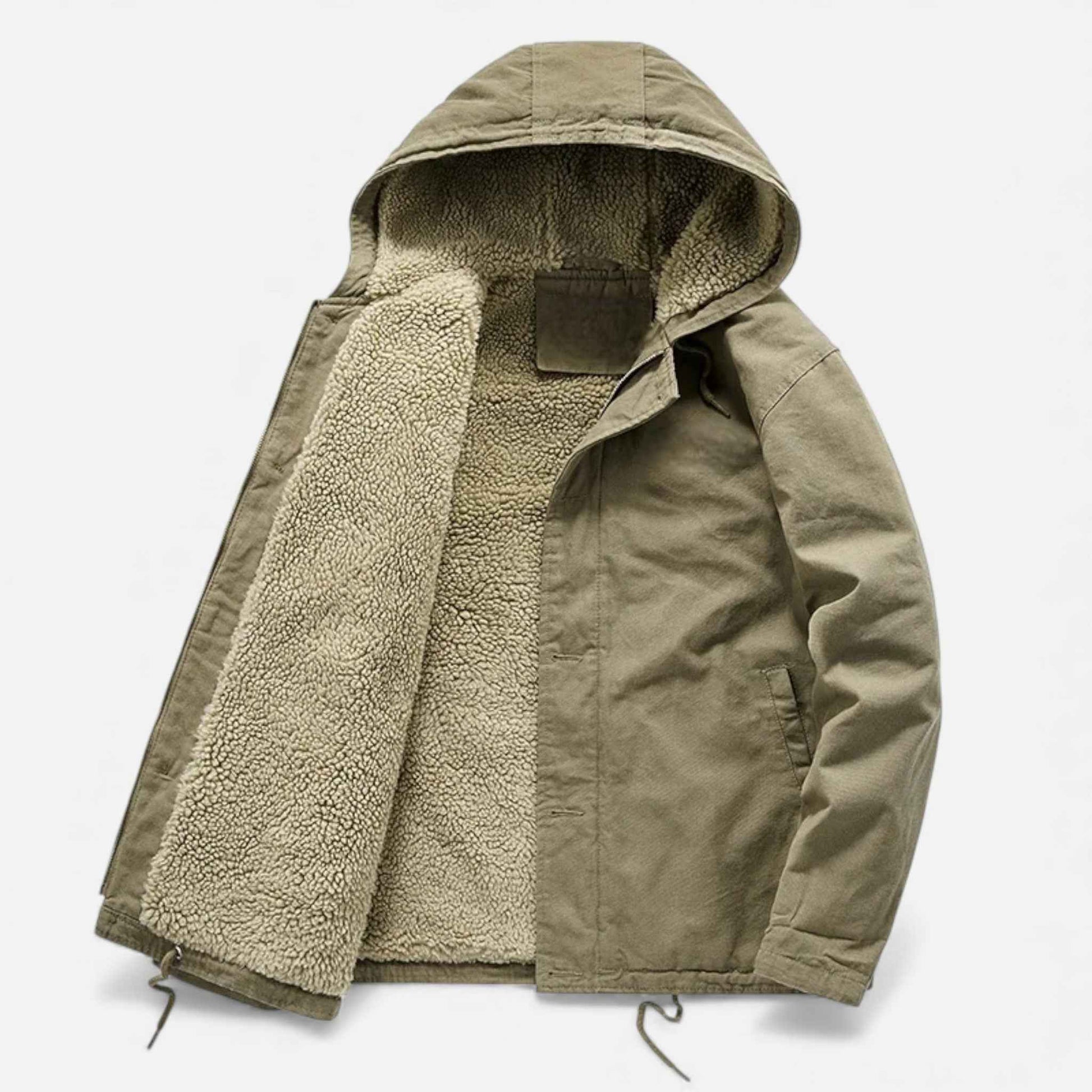 Men’s Lamb Fleece Hooded Winter Coat