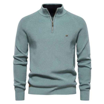Men's Chic Knitted Cashmere Quarter-Zip Sweater | Perfect for Winter