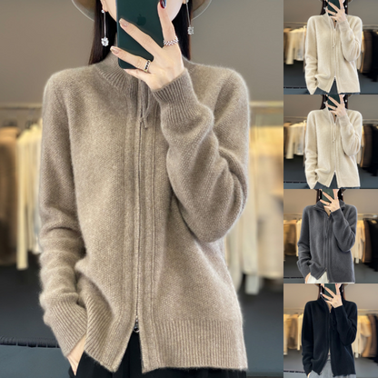 Fiona™ Wool Cashmere Zip-up Cardigan