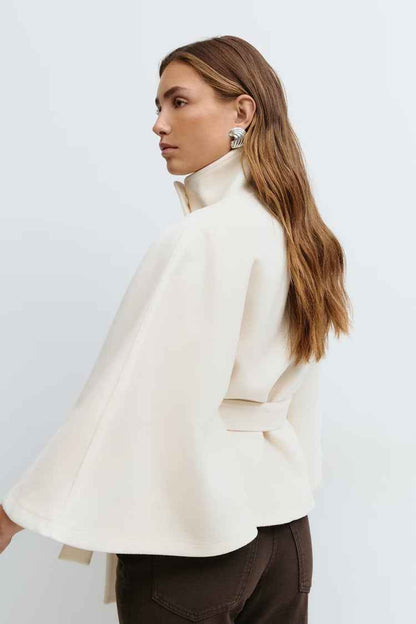 Aurora Women's High-Neck Coat with Belt