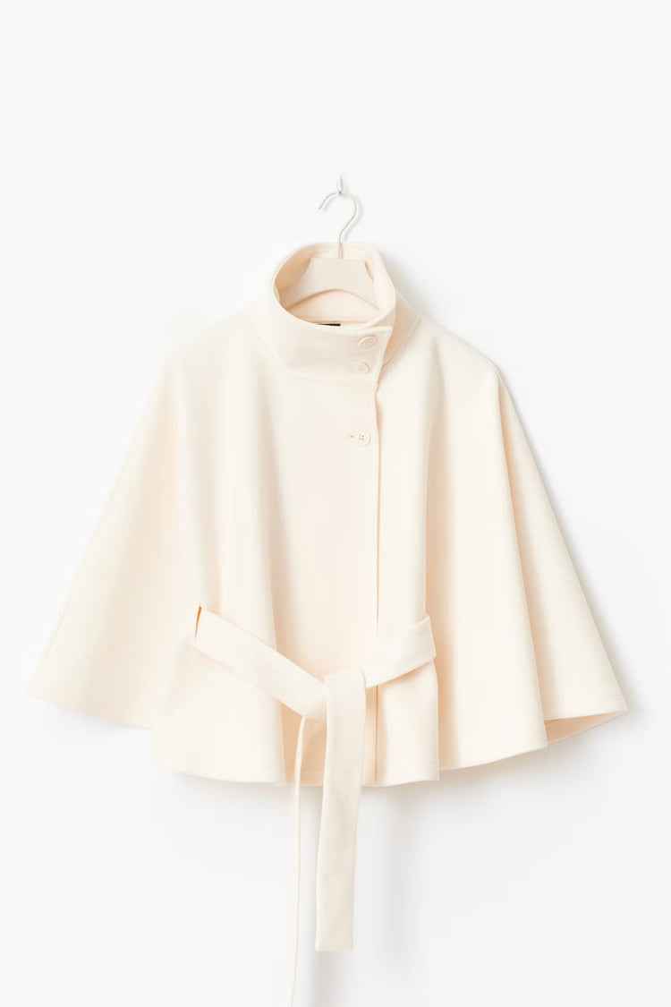 Aurora Women's High-Neck Coat with Belt