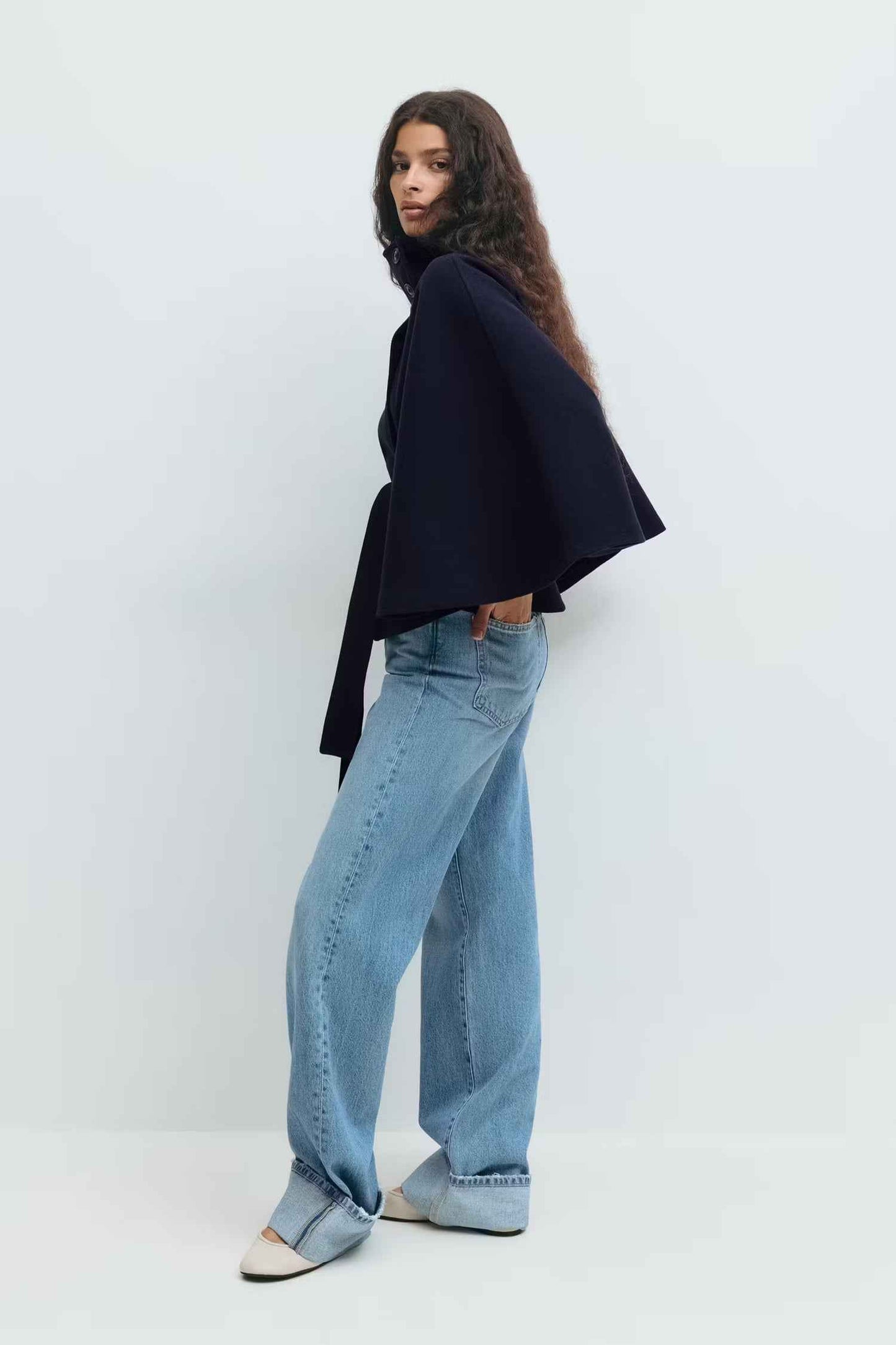 Aurora Women's High-Neck Coat with Belt