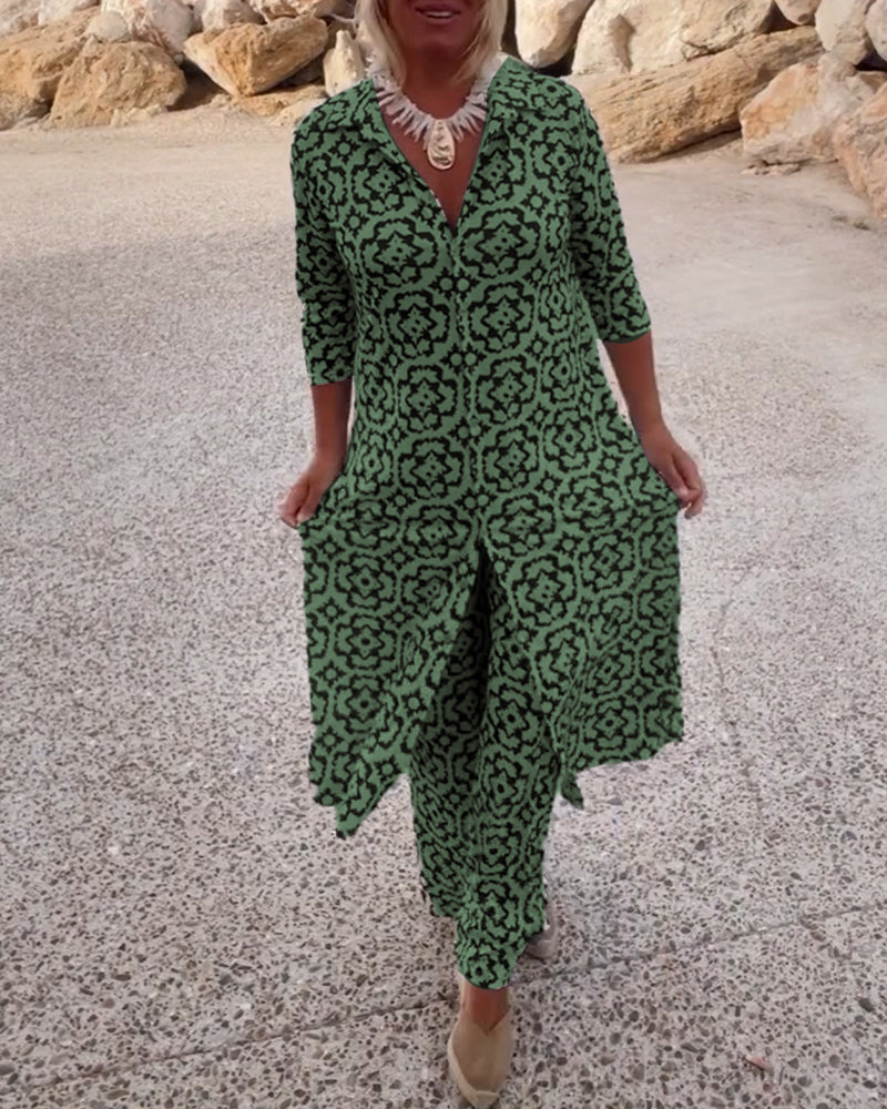 Amalia Vintage Two-Piece Printed Set