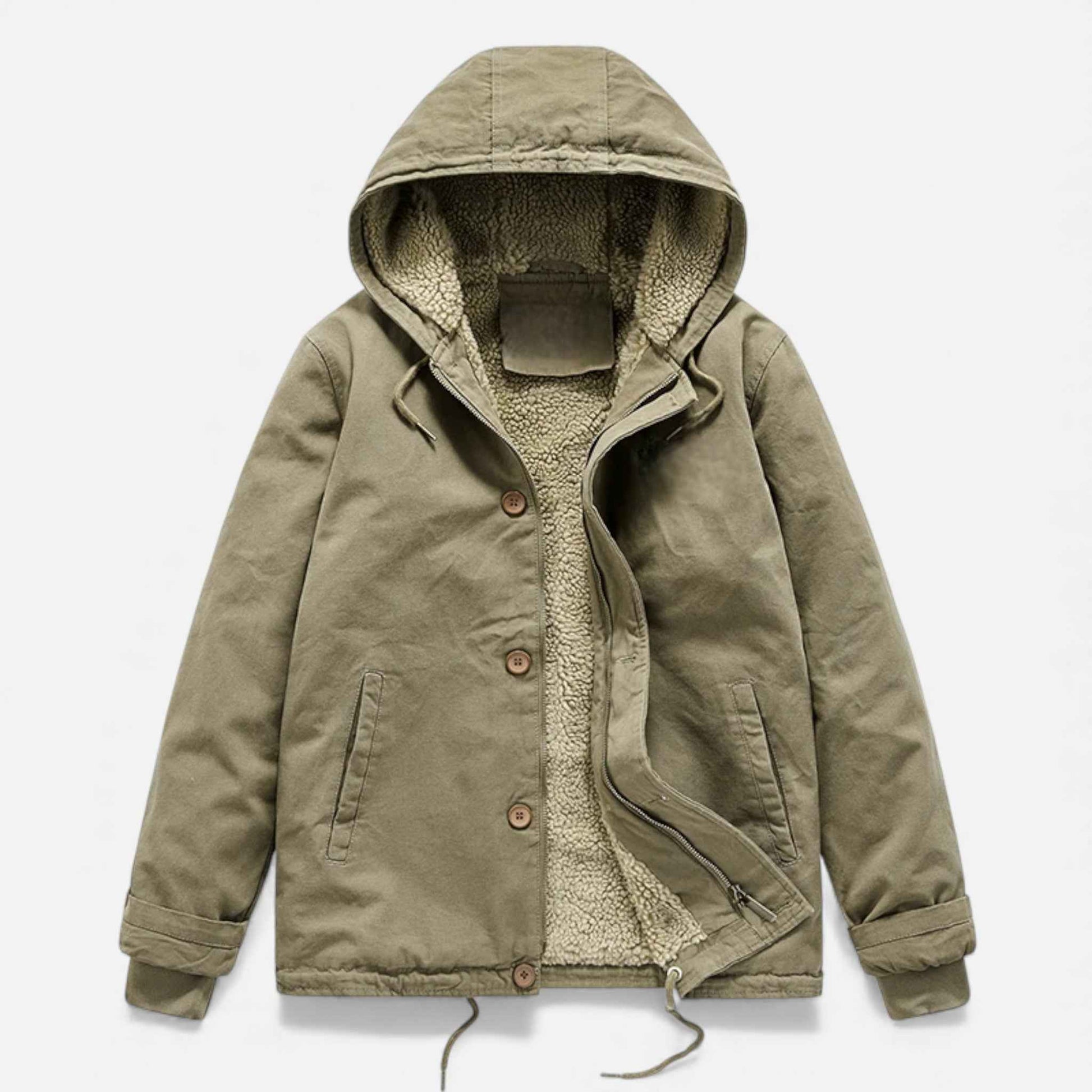 Men’s Lamb Fleece Hooded Winter Coat