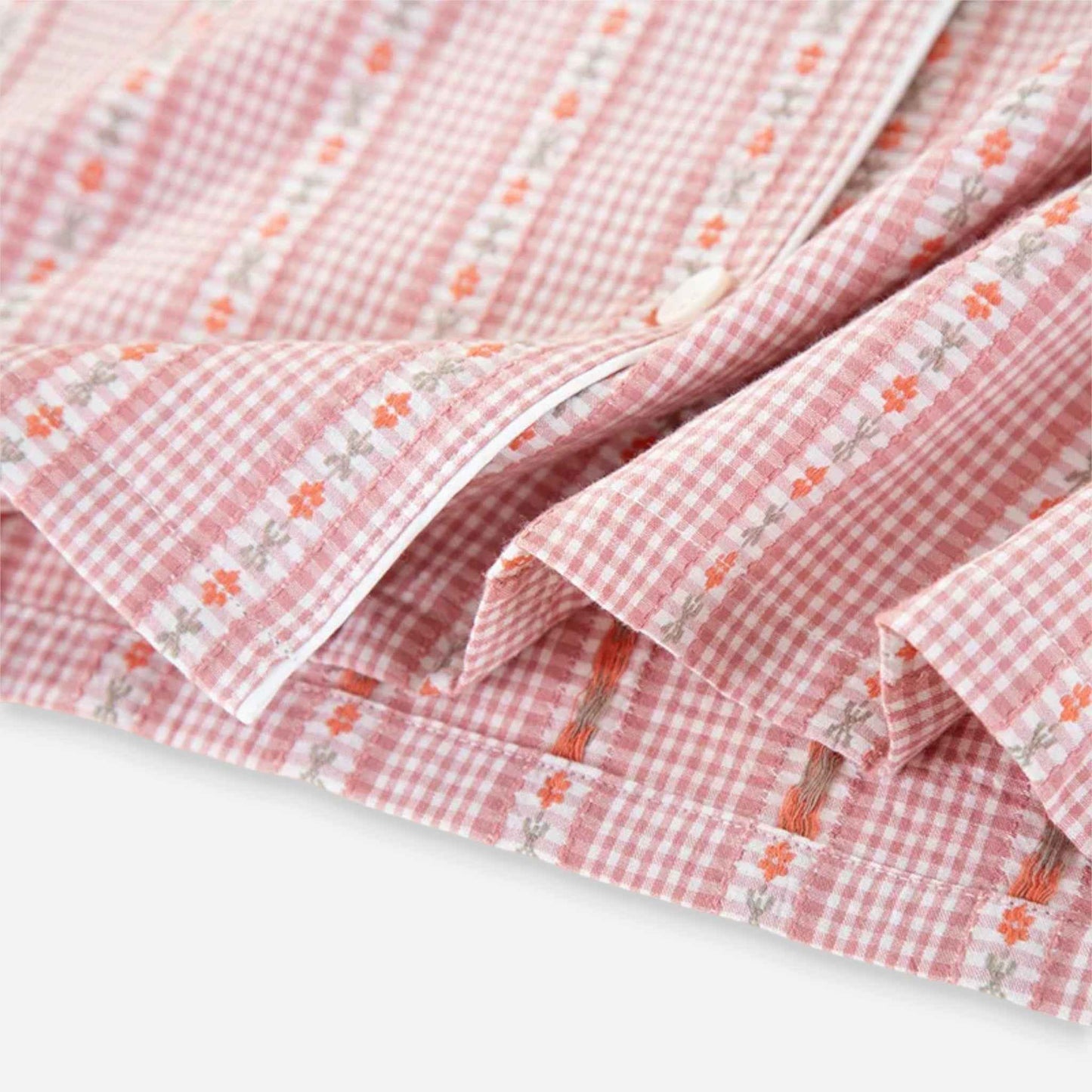 Women's Pure Cotton Pajama Set with Cardigan Design