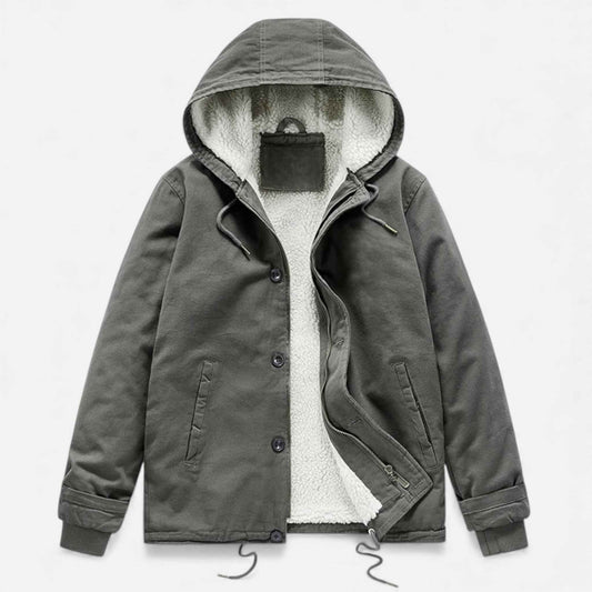 Men’s Lamb Fleece Hooded Winter Coat