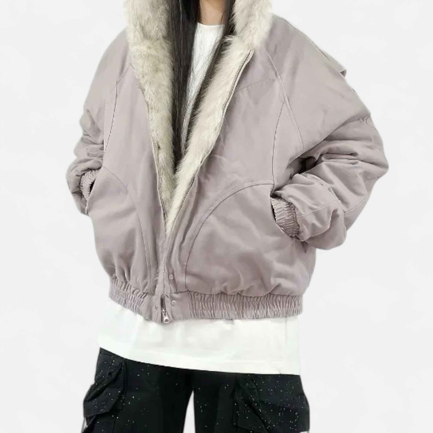 Women’s Winter Hooded Coat – Fur Collar Vintage Style