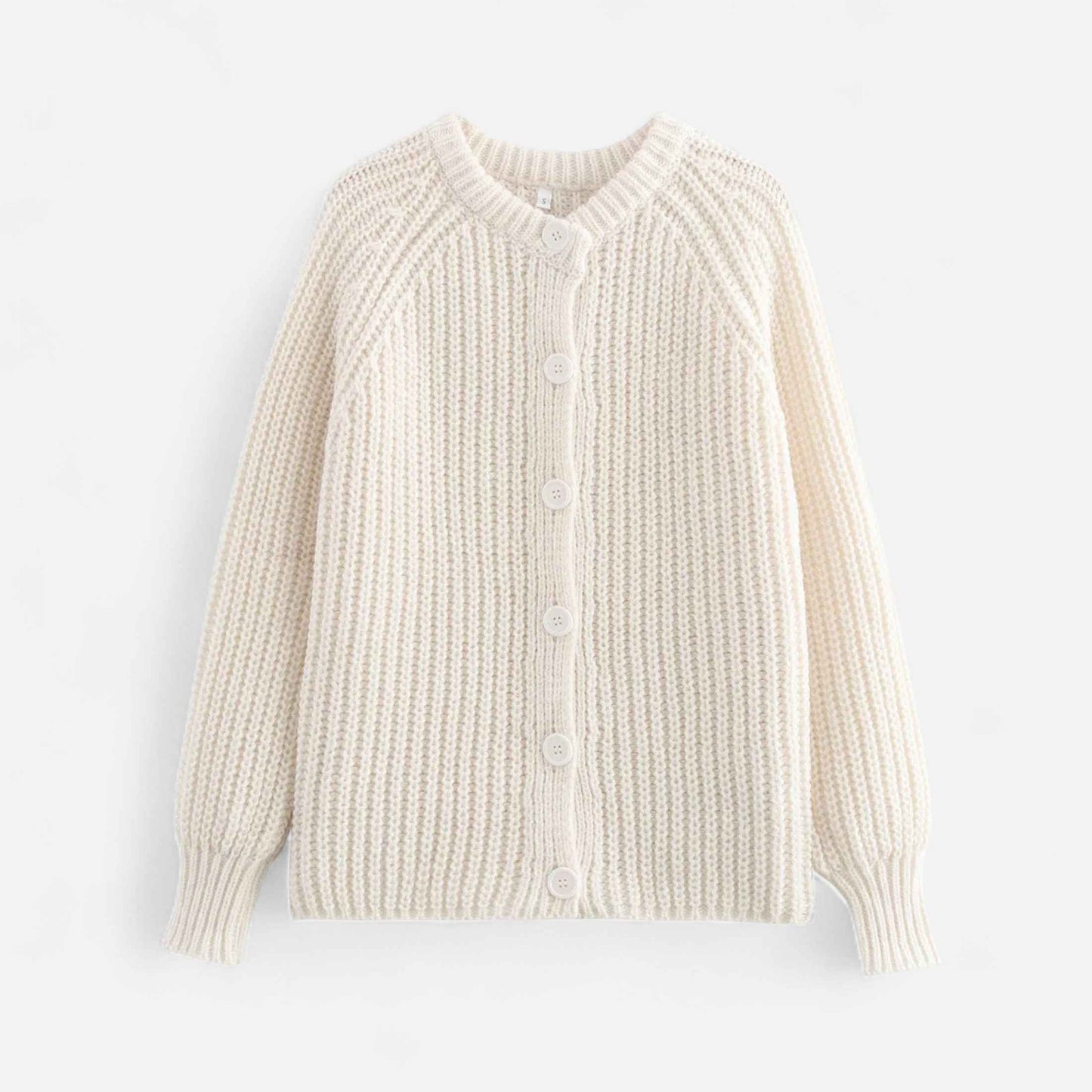 Women’s Round Neck Knit Cardigan – Effortless Winter Grace