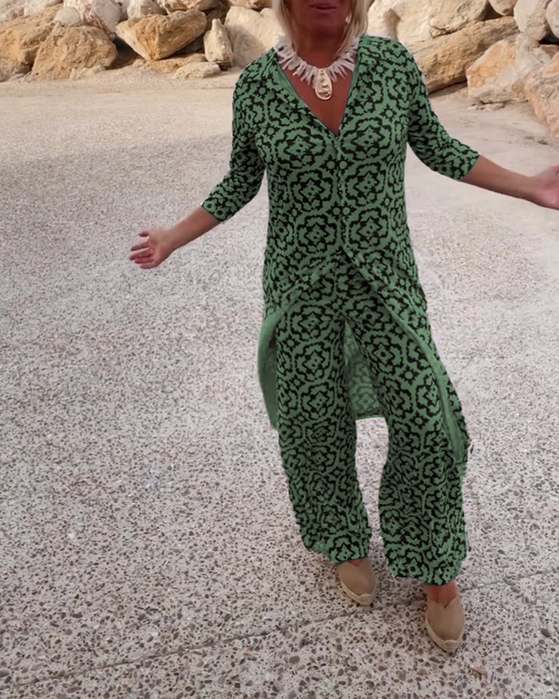 Amalia Vintage Two-Piece Printed Set