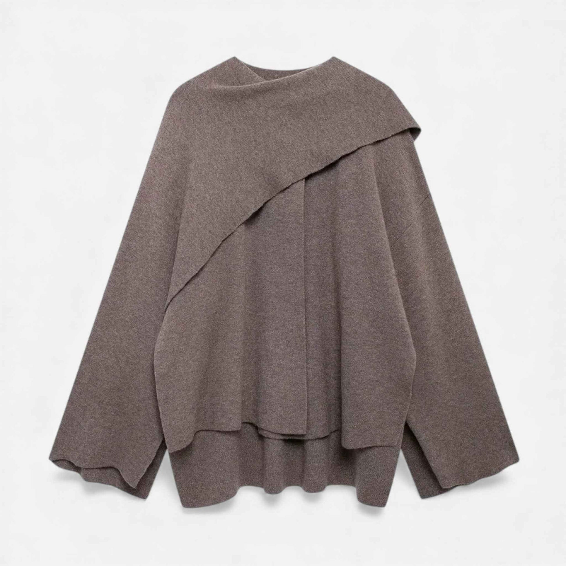 Chic Wool-Blend Poncho Cardigan for Women