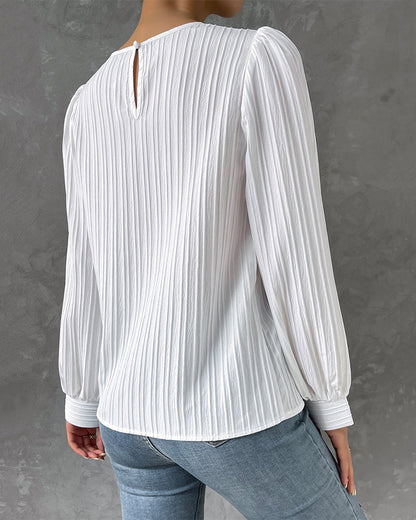Mary Ann Pleated Lantern Sleave Top