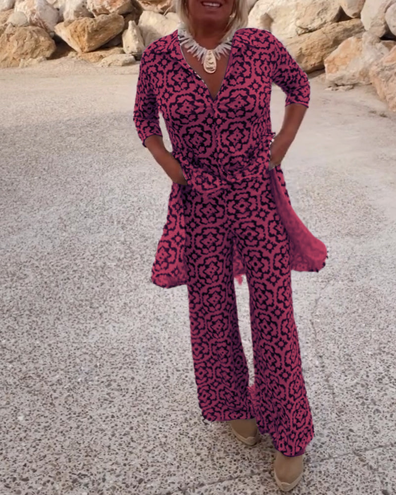 Amalia Vintage Two-Piece Printed Set