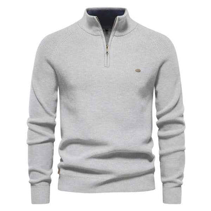 Men's Chic Knitted Cashmere Quarter-Zip Sweater | Perfect for Winter