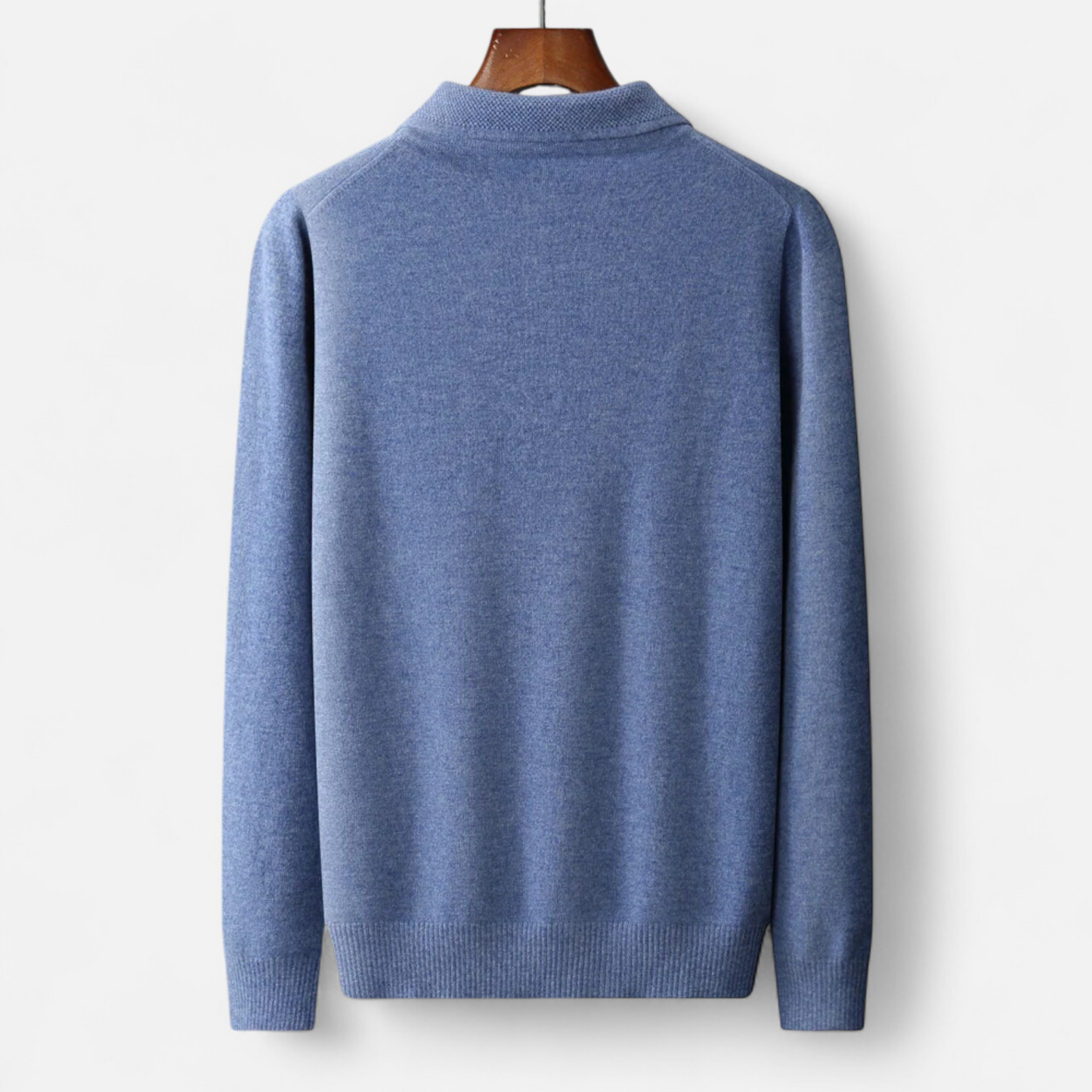 Men’s Merino Wool Polo Sweater - Navenport