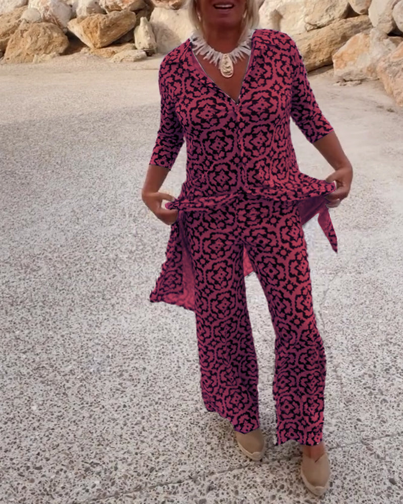 Amalia Vintage Two-Piece Printed Set