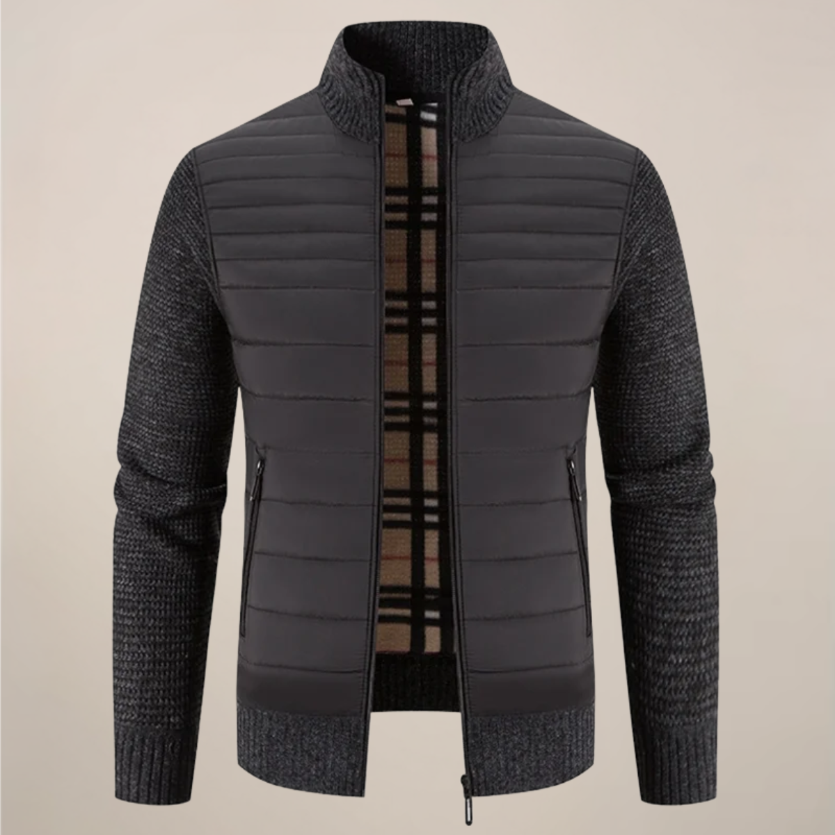 Men's Hybrid Fleece Jacket – Cozy Knit Design for Modern Style