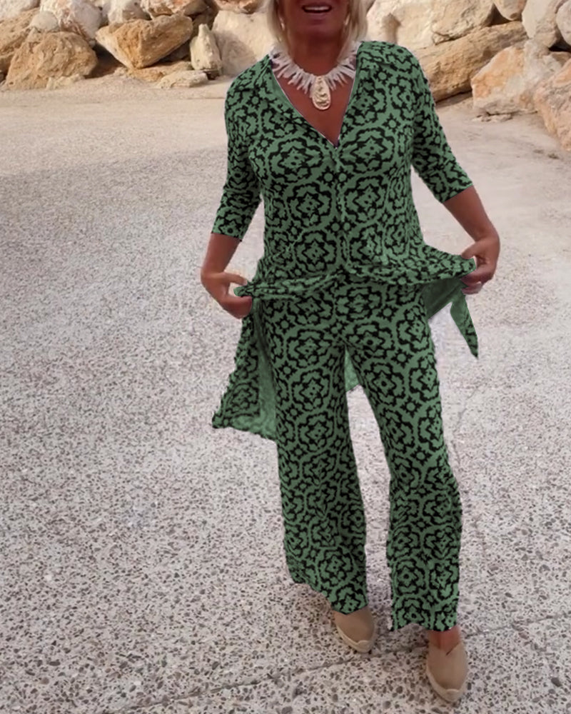 Amalia Vintage Two-Piece Printed Set