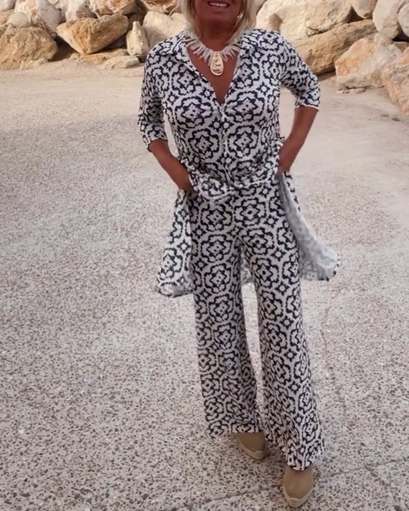 Amalia Vintage Two-Piece Printed Set