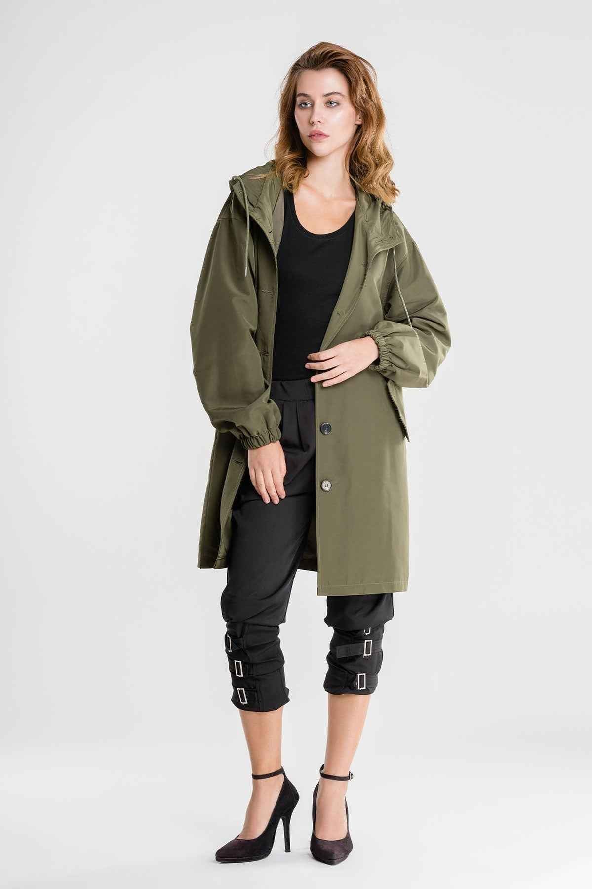 Women's Oversized Waterproof Hooded Windbreaker Rain Jacket | Ideal for Outdoor Adventures
