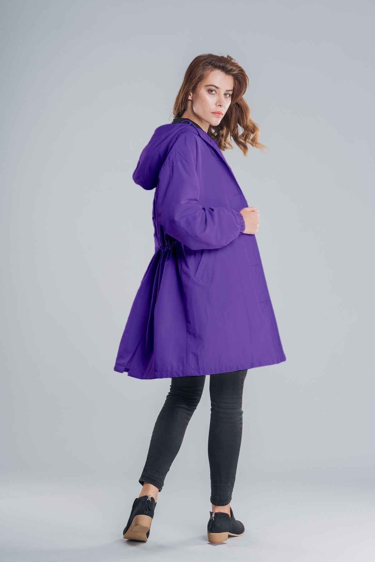 Women's Oversized Waterproof Hooded Windbreaker Rain Jacket | Ideal for Outdoor Adventures