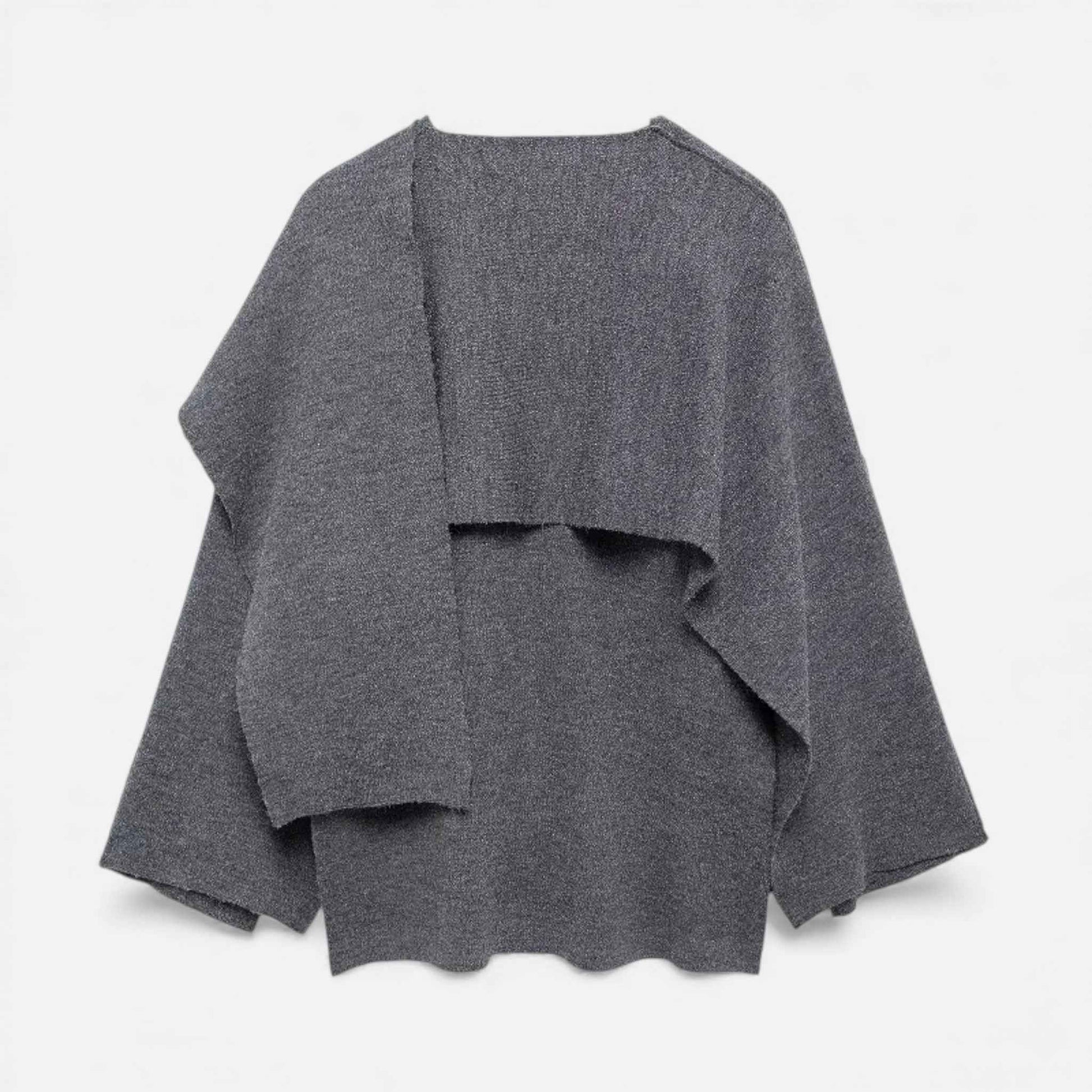 Chic Wool-Blend Poncho Cardigan for Women