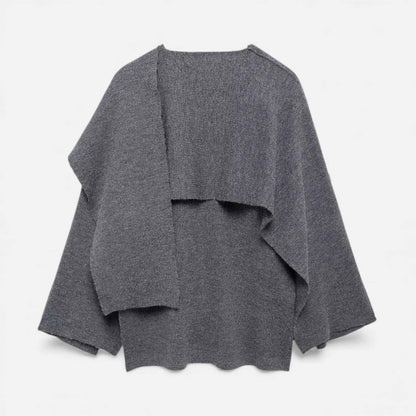 Chic Wool-Blend Poncho Cardigan for Women