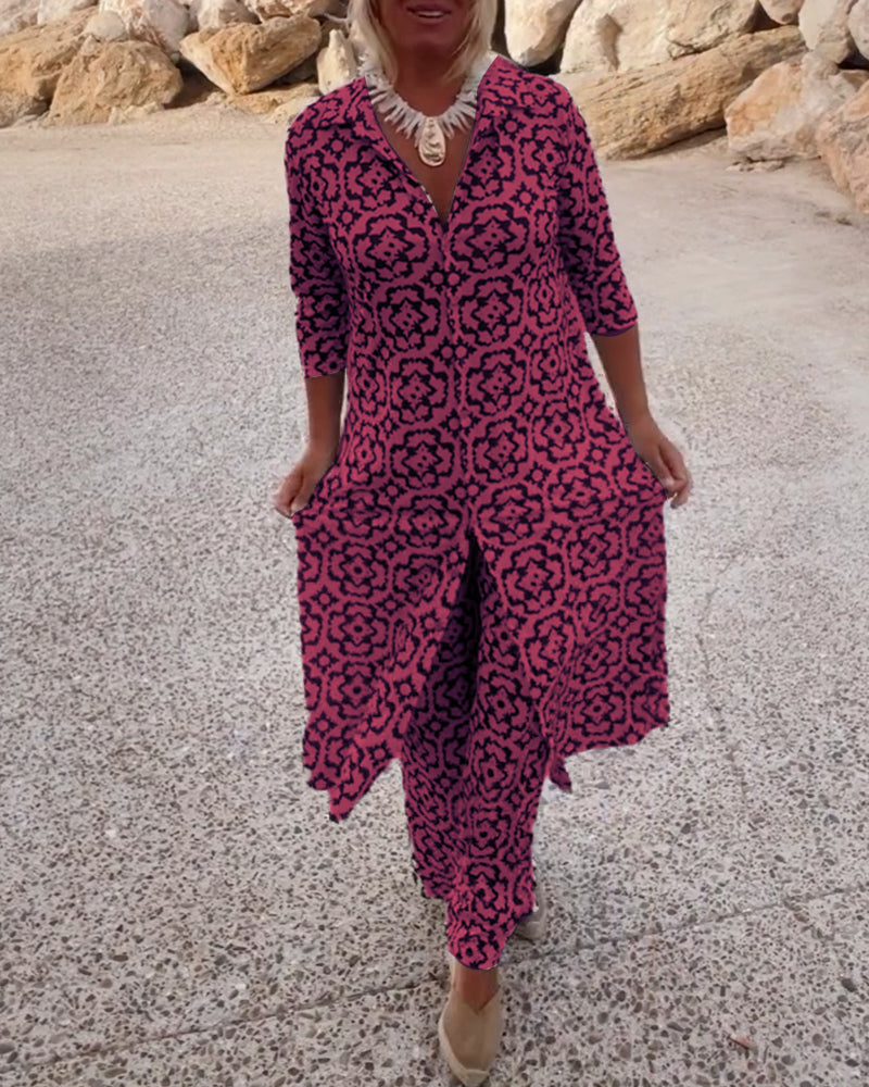 Amalia Vintage Two-Piece Printed Set