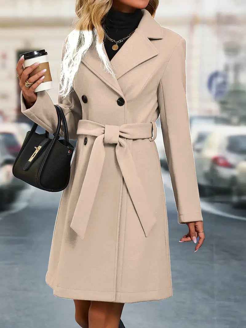 Grace Women's Classic Double-Breasted Trench Coat