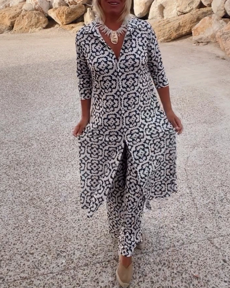 Amalia Vintage Two-Piece Printed Set