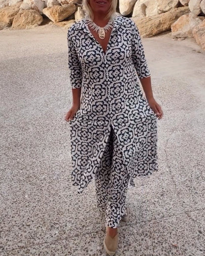 Amalia Vintage Two-Piece Printed Set