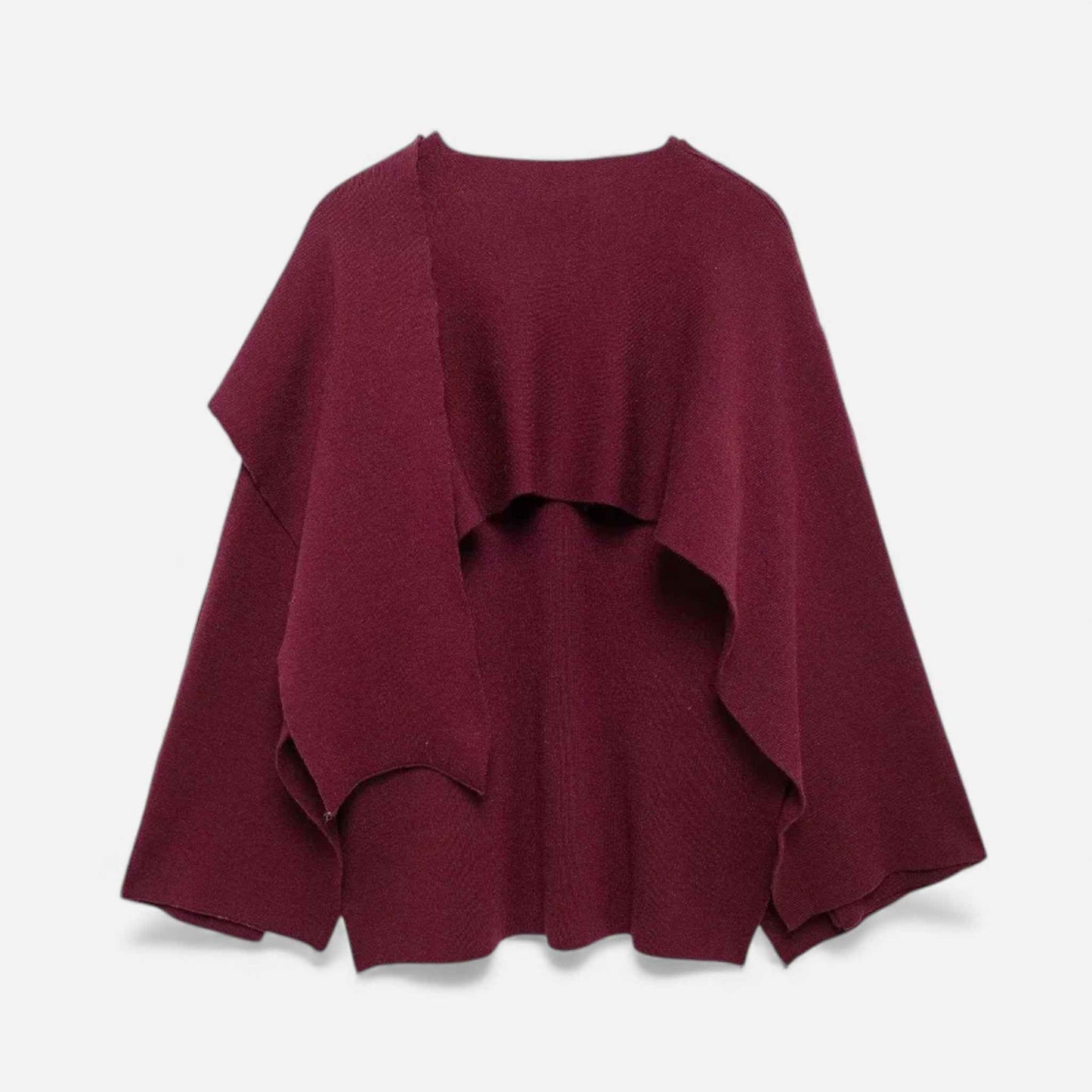 Chic Wool-Blend Poncho Cardigan for Women