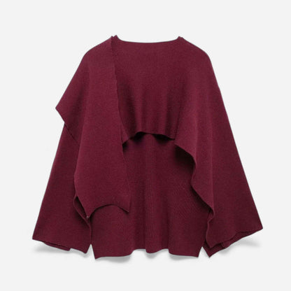 Chic Wool-Blend Poncho Cardigan for Women