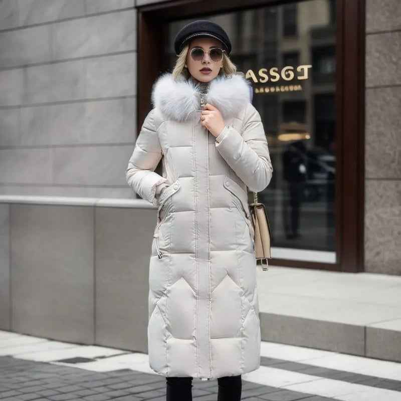 Women's Faux Fur Long Puffer Parka