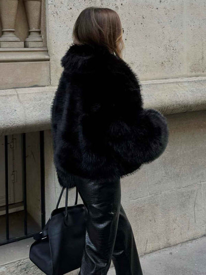 Women's Black Faux Fur Coat