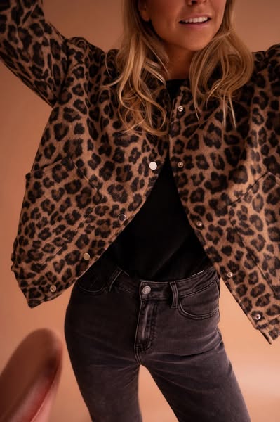 Leona™ Luxe Leopard Print Bomber Jacket