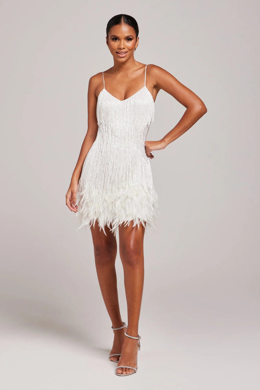 Brielle | Mini Dress with Feather Accents