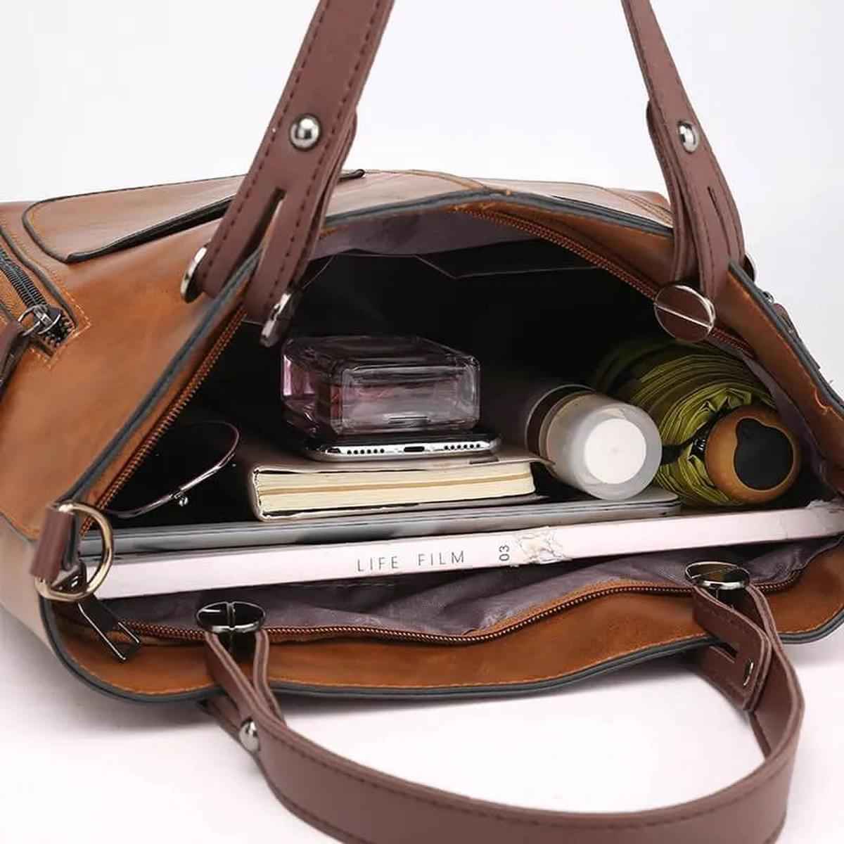 Leather Handbag for Women With Adjustable Strap And Multiple Pockets