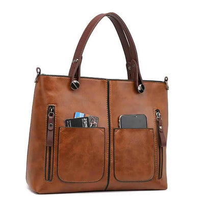 Leather Handbag for Women With Adjustable Strap And Multiple Pockets
