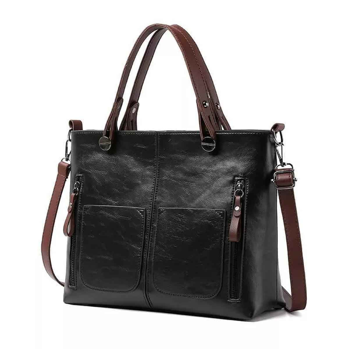 Leather Handbag for Women With Adjustable Strap And Multiple Pockets