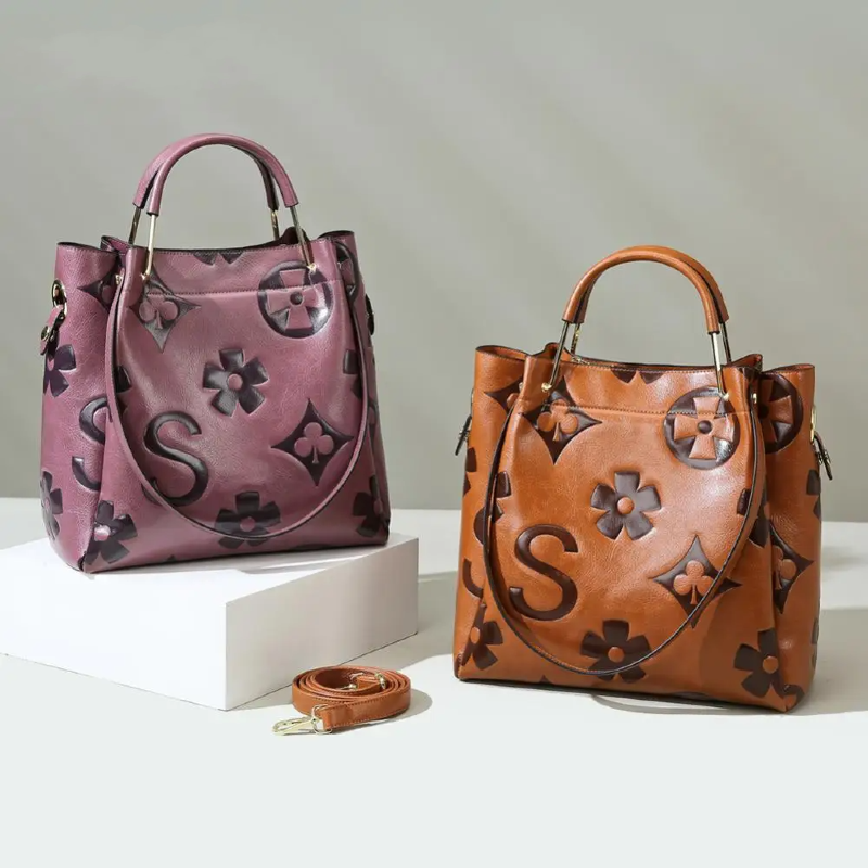 Floral Print Leather Crossbody Bag
