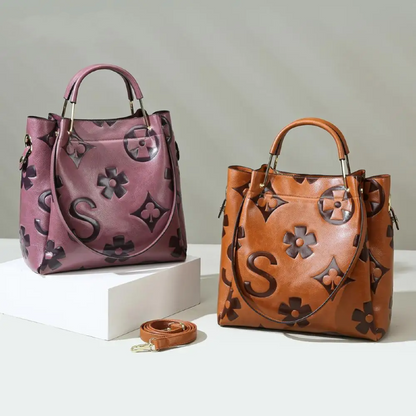 Floral Print Leather Crossbody Bag