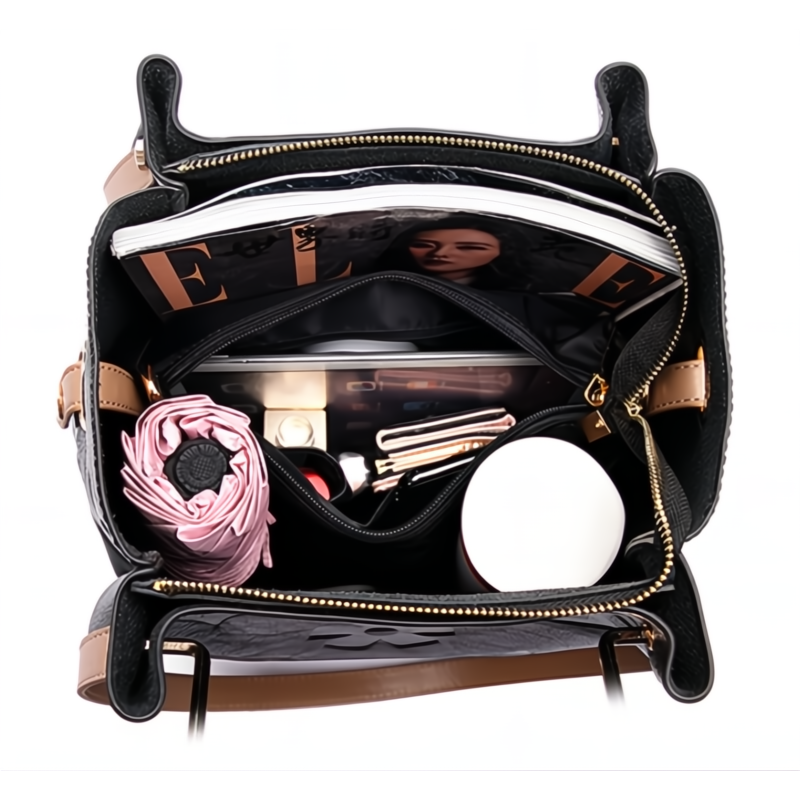 Floral Print Leather Crossbody Bag