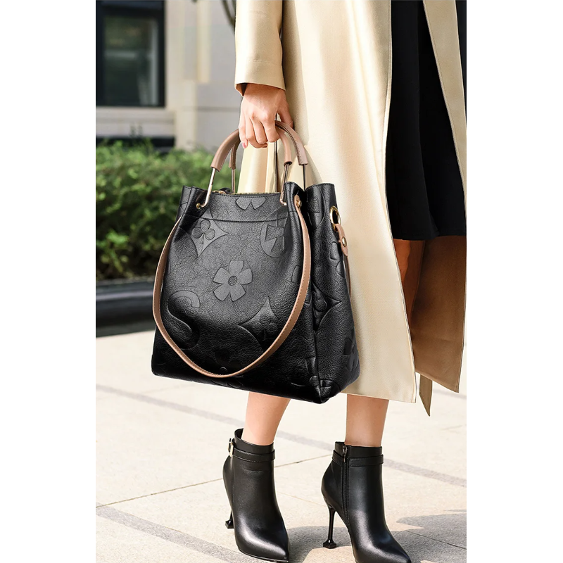Floral Print Leather Crossbody Bag