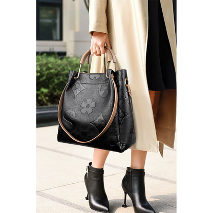 Floral Print Leather Crossbody Bag
