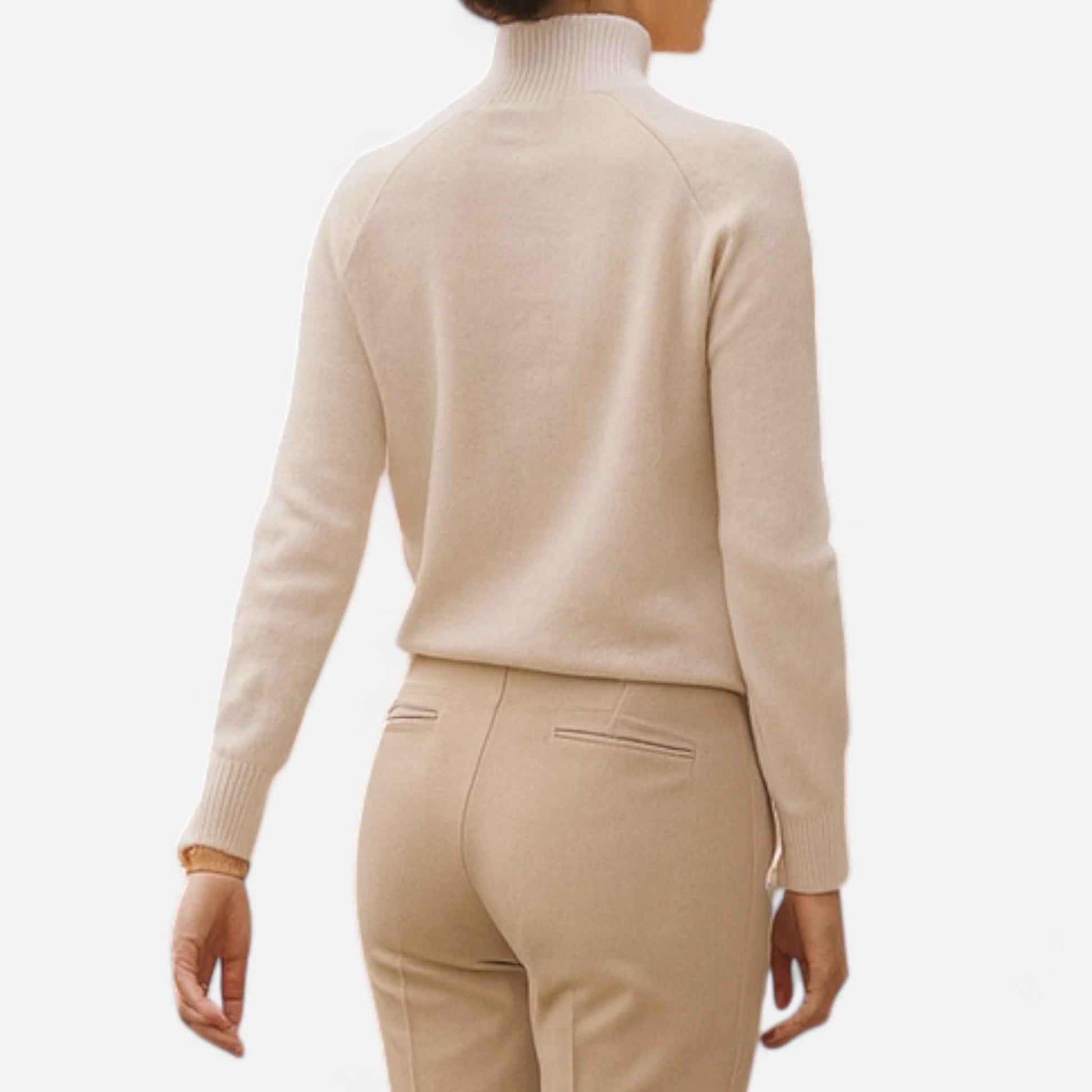 Women's Merino Wool & Cashmere Mock-Neck Sweater