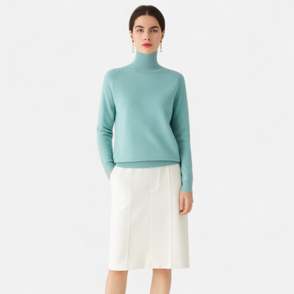 Women's Merino Wool & Cashmere Mock-Neck Sweater