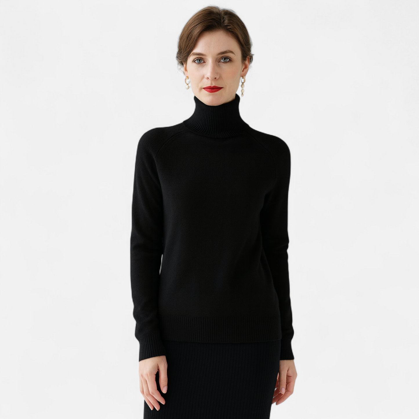 Women's Merino Wool & Cashmere Mock-Neck Sweater - Navenport